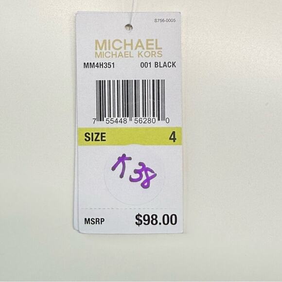 NWT | Michael Kors | Ruched Cross-Back One-Piece Swimsuit | Black | Size 4 - Picture 15 of 16
